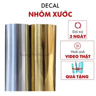 Decal nhôm xước dán xe 3d màu bạc và vàng