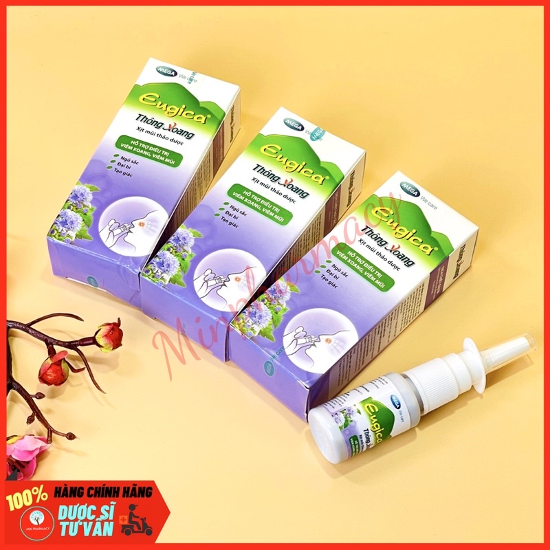 Xịt thông xoang Eugica thảo dược Hỗ trợ giảm nghẹt và chảy mũi Chai 10ml - Minpharmacy