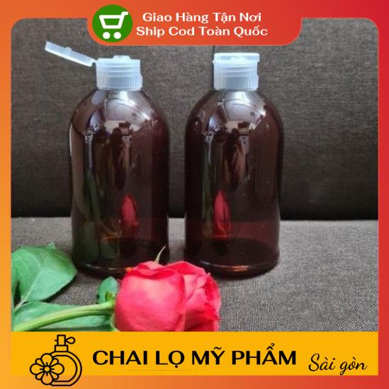 Chai Chiết Mĩ Phẩm ❤ SIÊU RẺ ❤ Chai nhựa pet nắp bật 250ml Nâu lùn chiết mỹ phẩm , phụ kiện du lịch