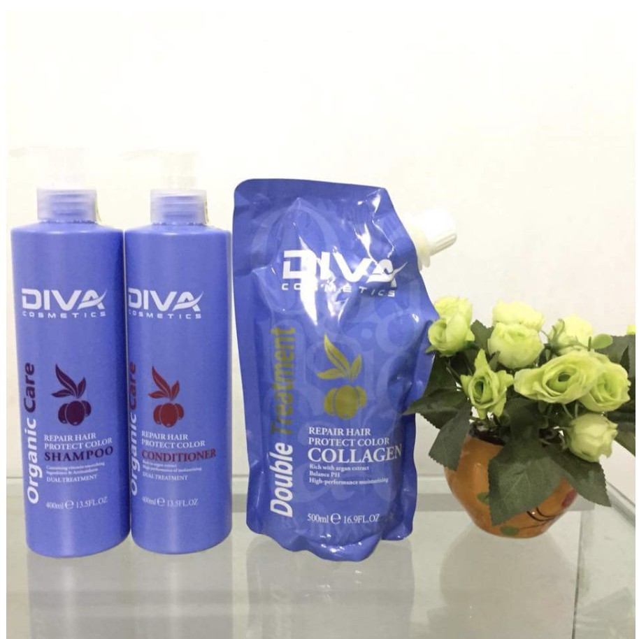[SIÊU CHẤT LƯỢNG] Cặp Gội Xả Diva Xanh 750ml*2