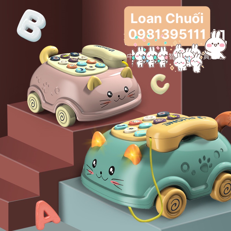 Đồ Chơi ô tô điện thoại hình con mèo cho bé- Toys89