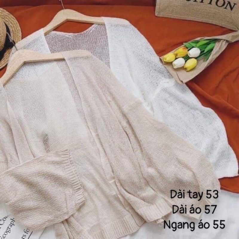 THANH LÝ MỚI Áo khoác len cardigen croptop mỏng nâu sữa