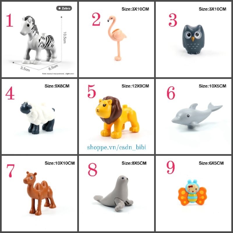 Lego con vật tương thích lego Duplo 12345