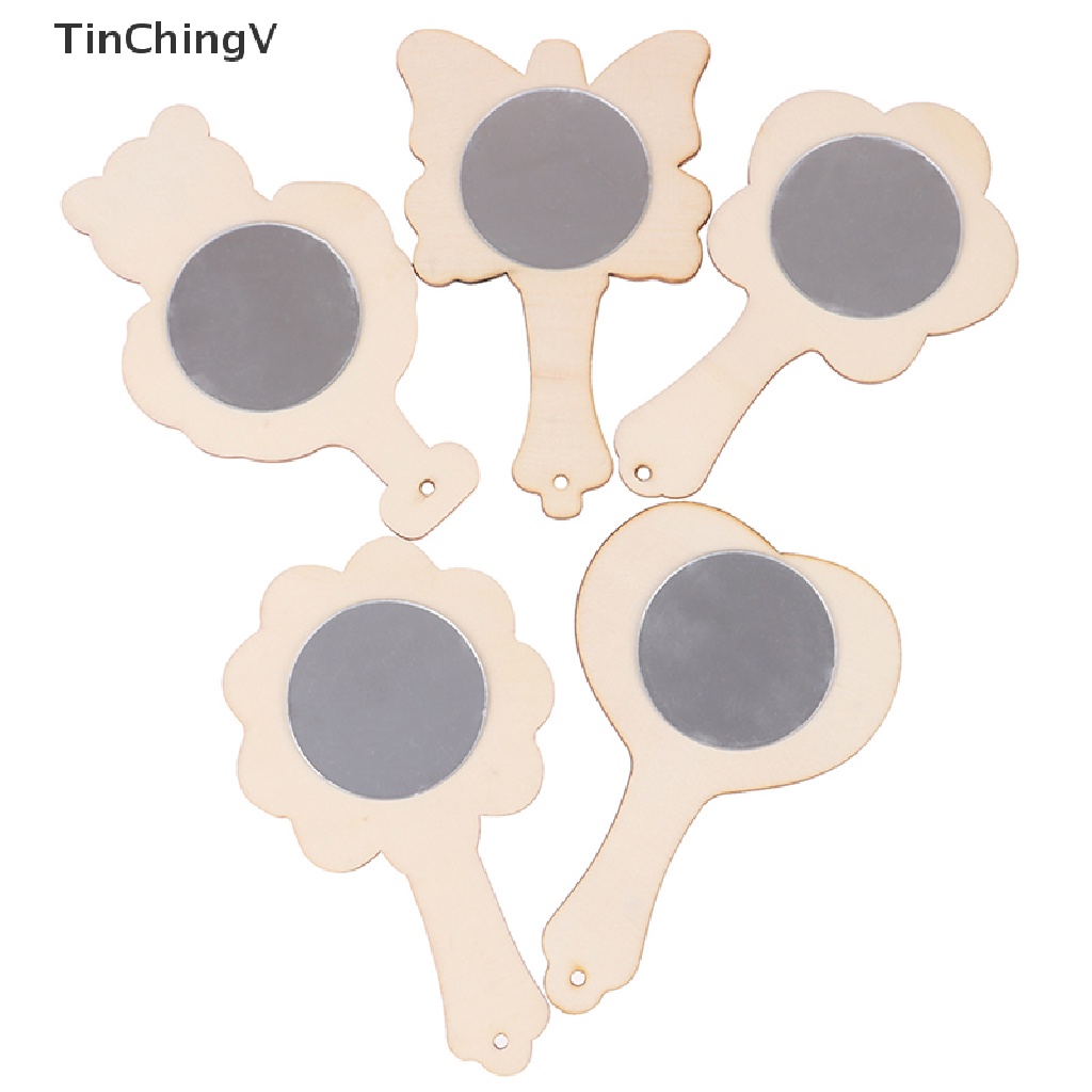 Set 2 Khuôn Gỗ Tráng Gương Màu Trắng Sáng Tạo Làm Đồ Thủ Công DIY Cho Bé