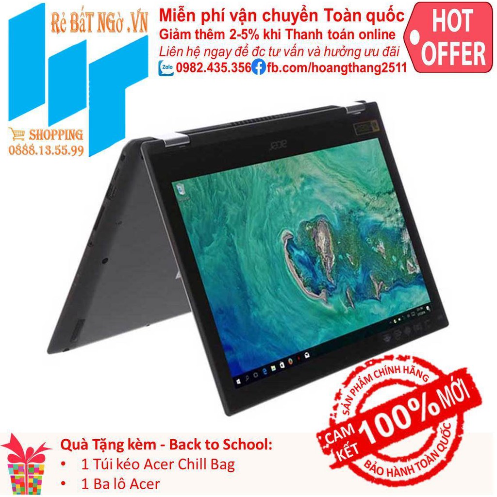 Laptop Acer Spin 3 SP314-51-36JE NX.GUWSV.005 14inch FHD-i3-7130U-4GB-1TB HDD-HD 620-Win10-1.7 kg | BigBuy360 - bigbuy360.vn