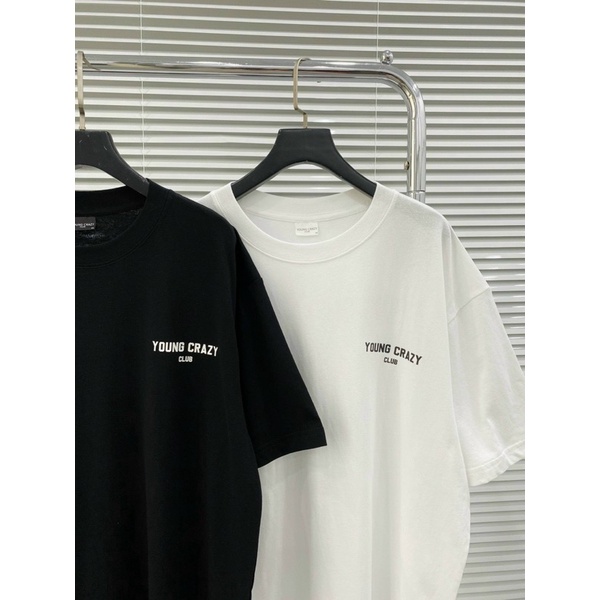 ÁO THUN TAY LỠ COTTON YOUNG CRAZY FORM UNISEX NAM NỮ (hình chụp thật)