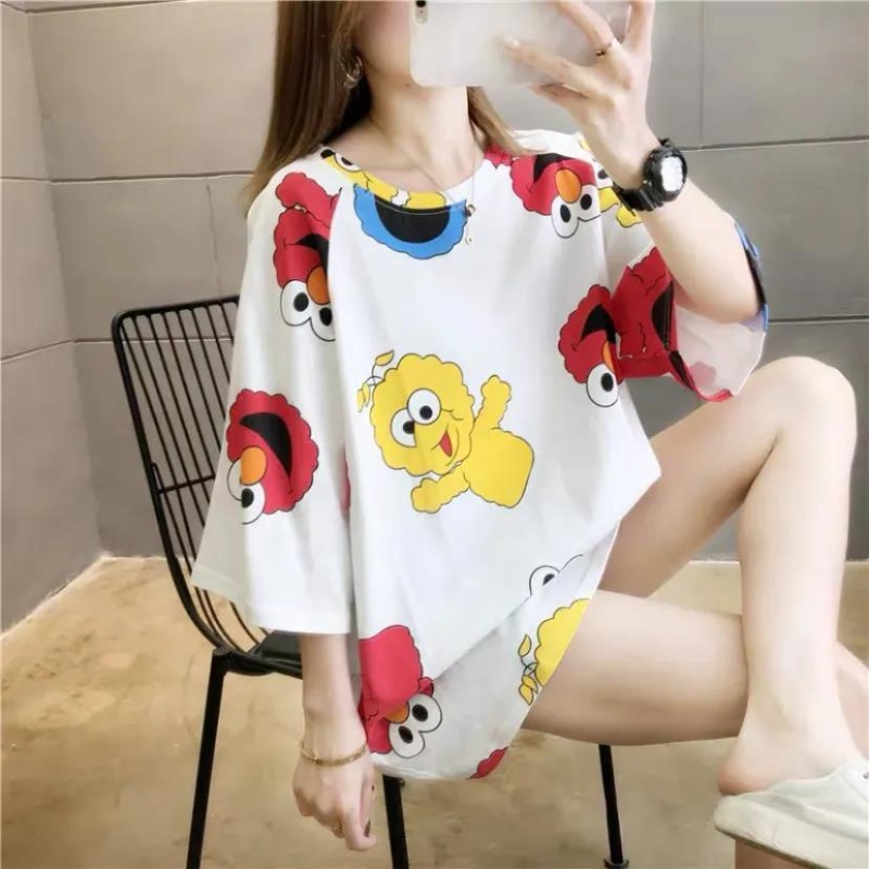 Áo Thun Nữ Ngắn Tay Dáng Rộng Nhuộm Màu Thời Trang Hàn Quốc