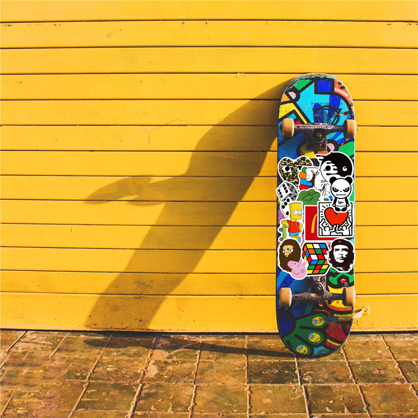 Set 101 sticker mix logo thương hiệu thời trang graffiti cool ngầu Hiphop chống nước DIY thời trang