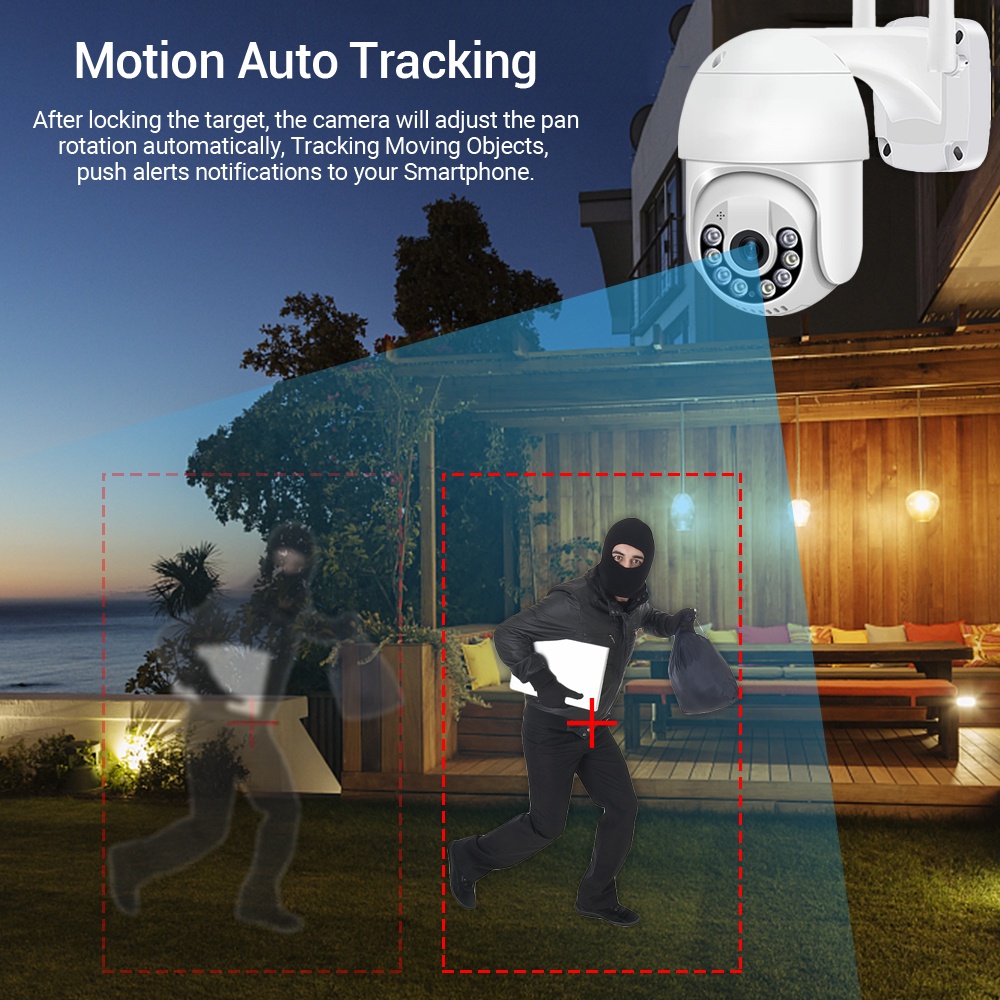 Camera An Ninh WiFi ONVIF 5MP 1080P 5X Zoom Có Chế Độ Nhìn Đêm