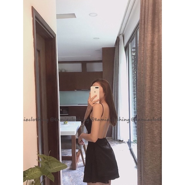 Áo LỤA dây Hở lưng Xẻ vạt SoHot TAMIEclothing Hình thật
