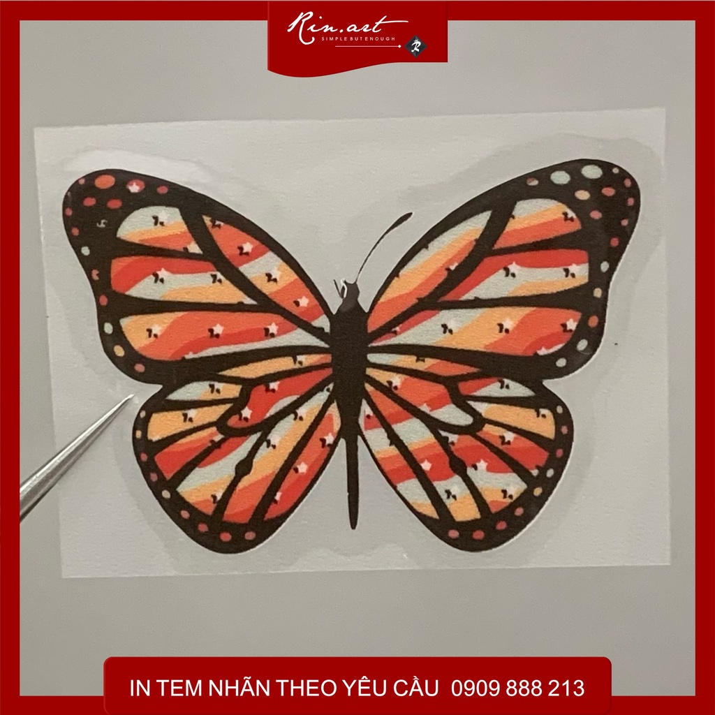Rinart.vn | Decal ủi tổng hợp Logo Bướm siêu đẹp | Logo Sticker Patch in áo ủi trực tiếp lên vải