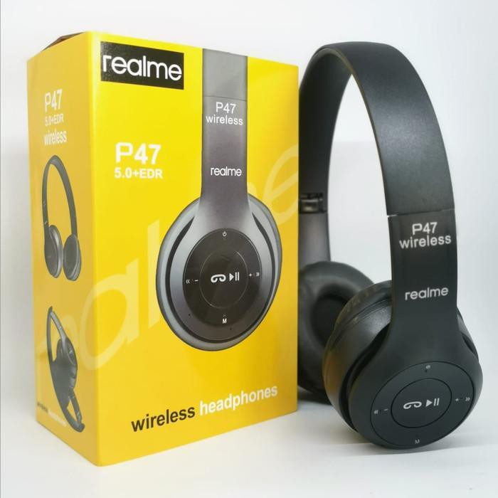 Tai Nghe Bluetooth Không Dây P47 Realme Màu Đen | BigBuy360 - bigbuy360.vn