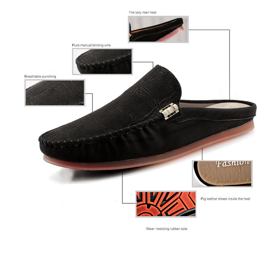Elegant fashion open-heeled loafers for men