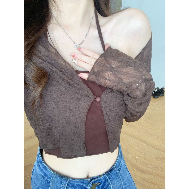 Bộ Áo Sơ Mi Cổ Yếm + Quần Ngắn Phong Cách Hàn Quốc Thời Trang Cho Nữ