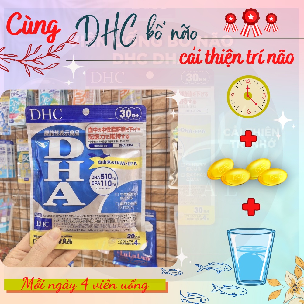 Viên uống bổ não DHC Nhật Bản bổ sung DHA 120 viên cho 30 ngày