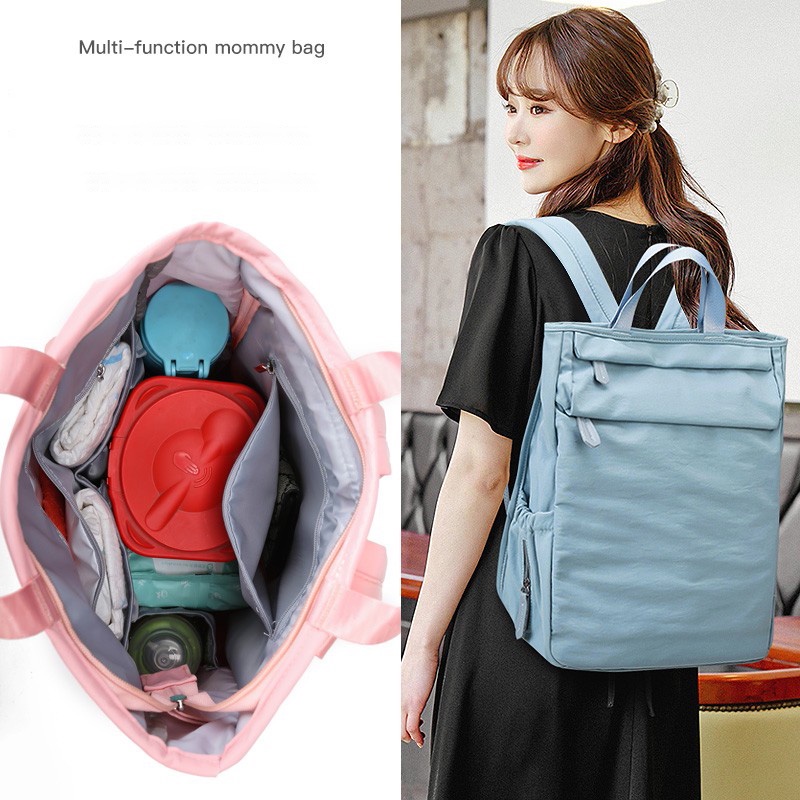 Túi Vải Oxford Khóa Kéo Siêu Nhẹ Chống Thấm Nước Đa Năng Phong Cách Mới Cho Mẹ Bỉm Sữa
