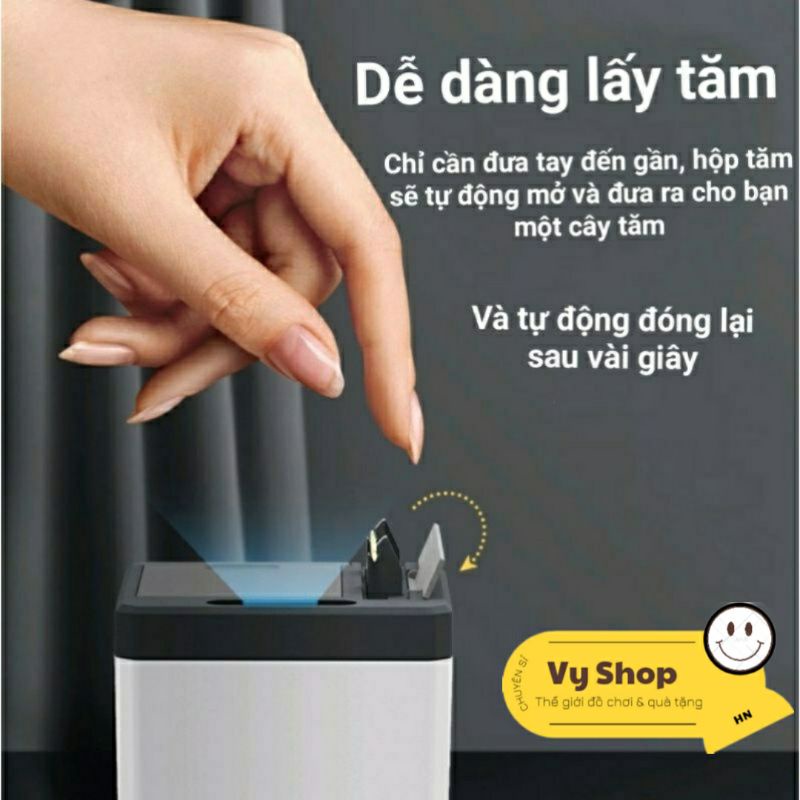 Hộp để tăm thông minh cảm biến hồng ngoại, tự động lấy tăm tự đông