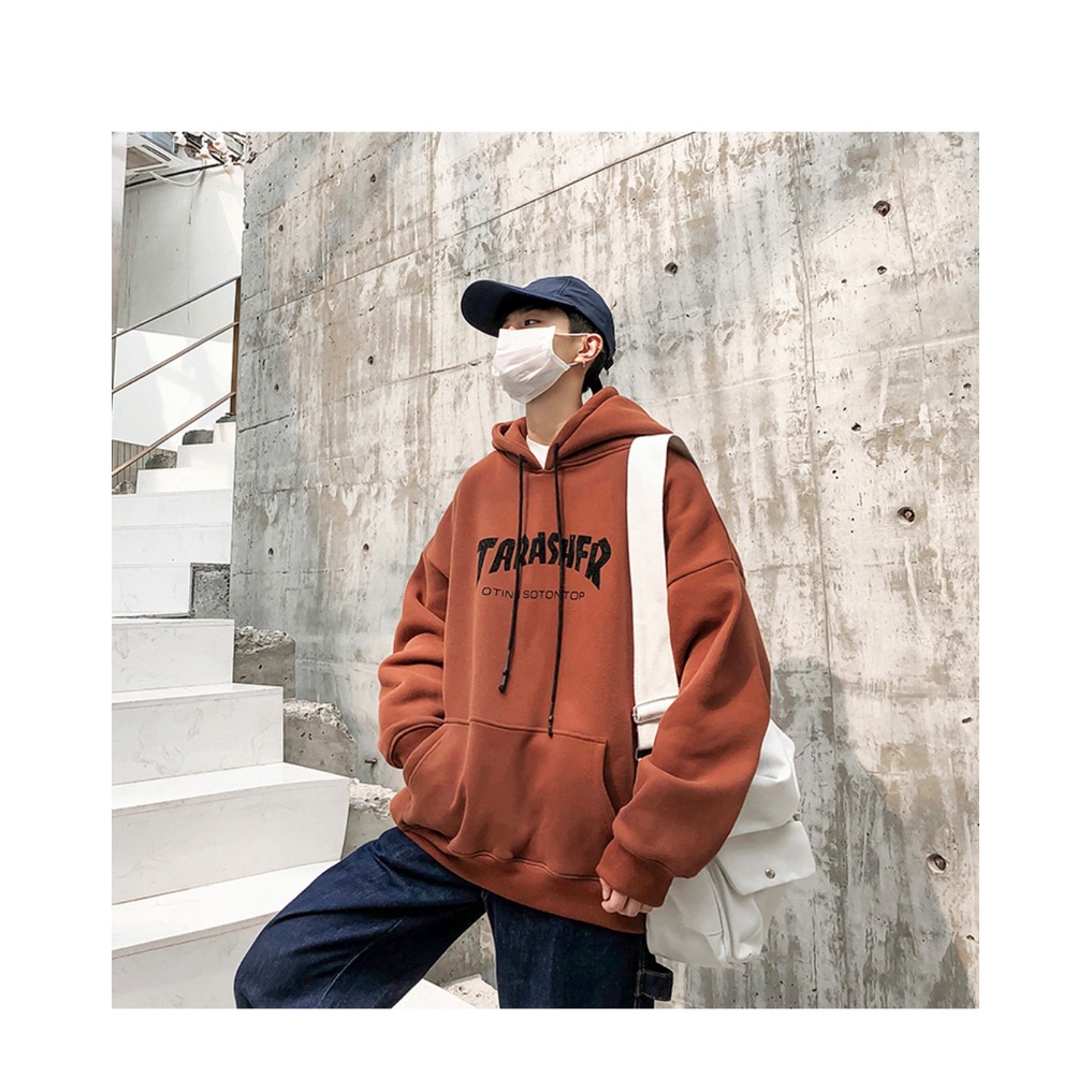Áo Hoodie Mũ Trùm Đầu Nỉ Bông Bản Lớn Ulzzang TARASNFR Phong Cách Trẻ Trung