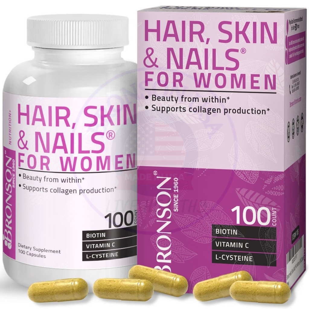 Organic Vitamin Hair, Skin & Nails - 100 viên Mỹ - Đẹp da, tóc, móng