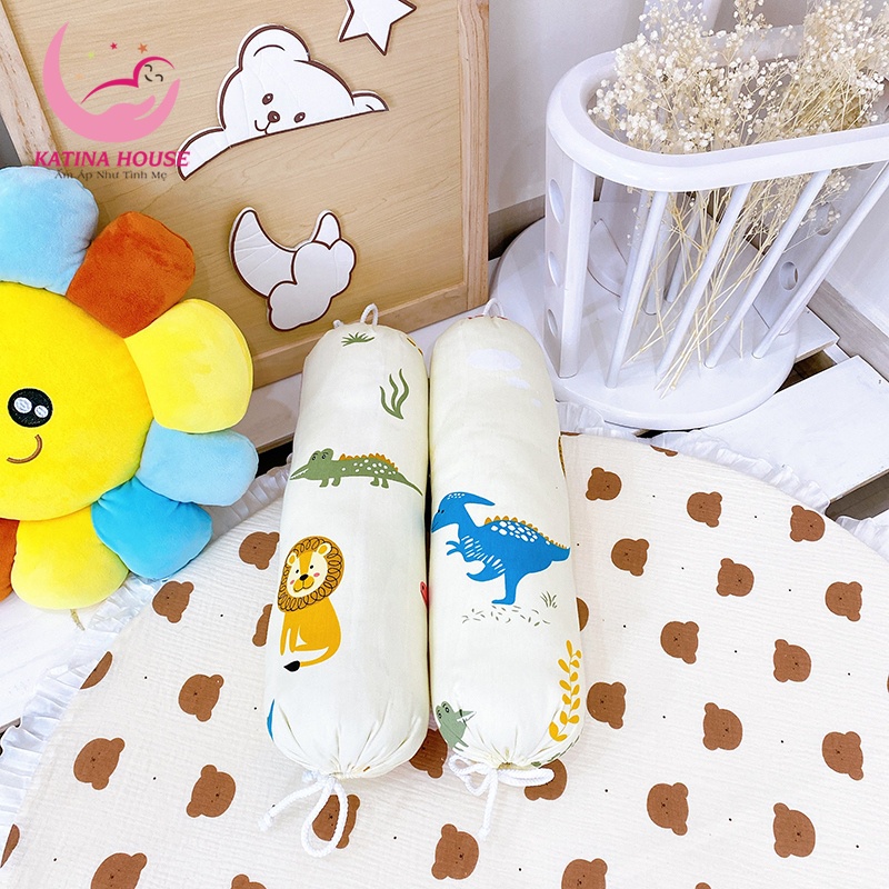 Cặp gối ôm trẻ em dài 50cm, vải Thắng Lợi mềm êm mát, thấm hút mồ hôi tốt, phù hợp cho bé dưới 1 tuổi