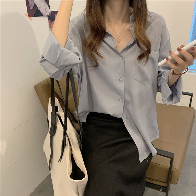 Áo Khoác Sơ Mi Dáng Rộng Phong Cách Hàn Quốc Thanh Lịch 8 Màu Lựa Chọn | BigBuy360 - bigbuy360.vn