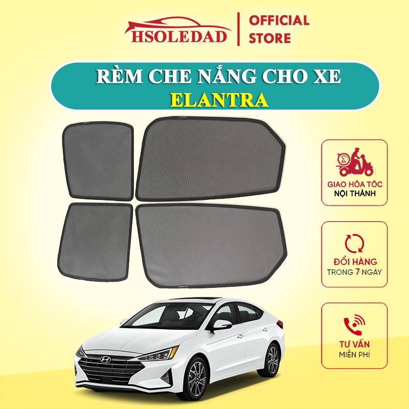 Rèm che nắng nam châm cho xe Huyndai Elantra, bộ 4 tấm cho 4 cửa, hàng loại 1 cao cấp nhất, vừa khít kính