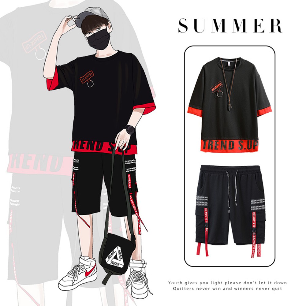 Bộ Quần Áo Thun Nam Thể Thao Mùa Hè EGAND E-UP Phối Quần Shorts Đùi MENFASHION1989 SET NAM 9000038C3