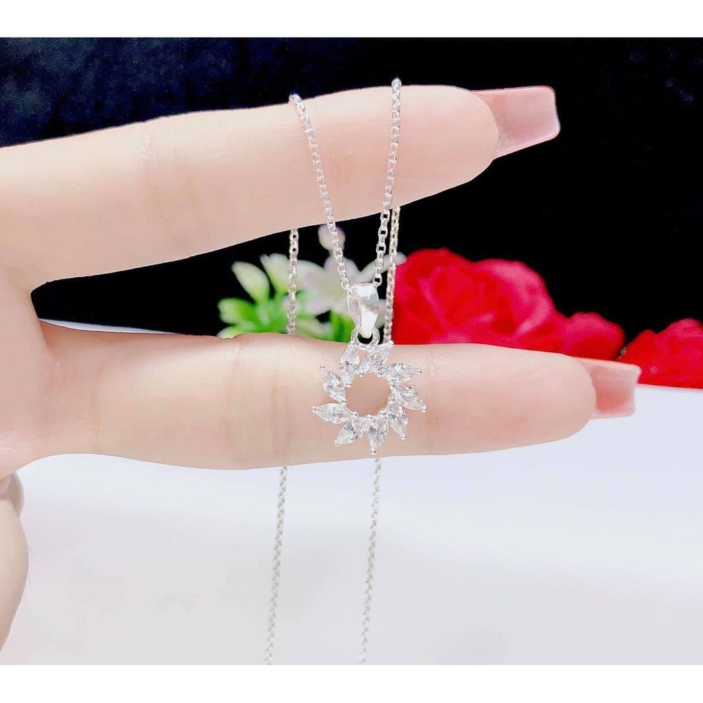 Dây chuyền nữ bạc S925 Ý - vòng cổ bạc nữ sang chảnh đính đá sáng bóng - Trang Sức Bạc 9999