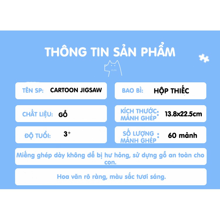 BỘ TRANH GHÉP HÌNH HỘP THIẾC 60 MIẾNG BẰNG GỖ