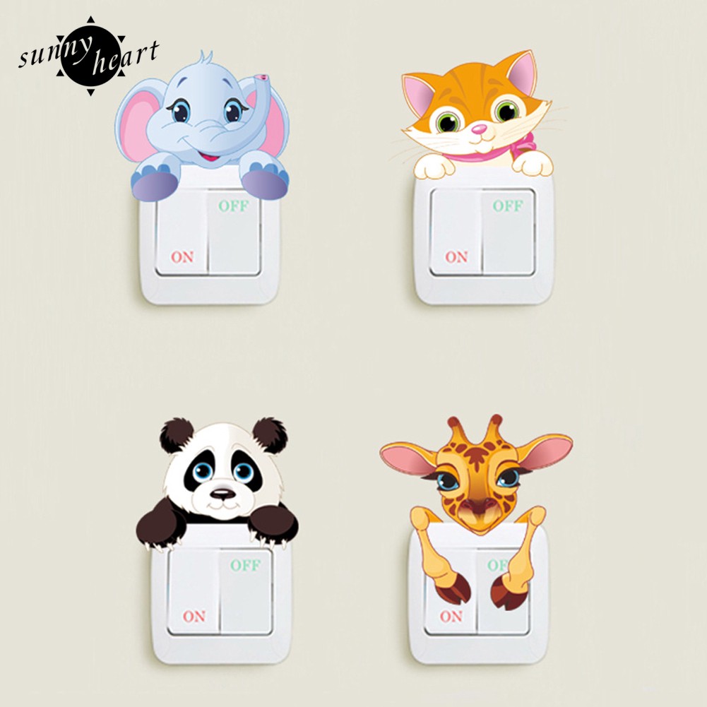 Miếng dán tường hình động vật , dễ thương