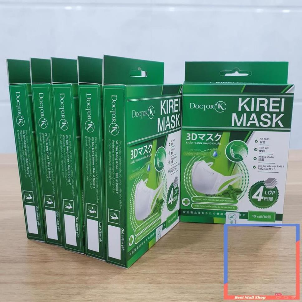 Combo 5 hộp Khẩu trang 3D tinh dầu bạc hà thiên nhiên Doctor K - Chống say xe – 10 cái/hộp | BigBuy360 - bigbuy360.vn