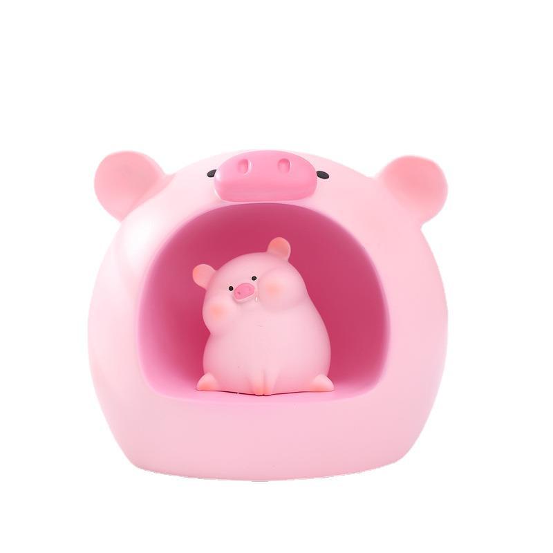 Đèn Ngủ Để Bàn Hình Chú Heo Hồng Ngôi Sao Nhỏ Dùng Trang Trí