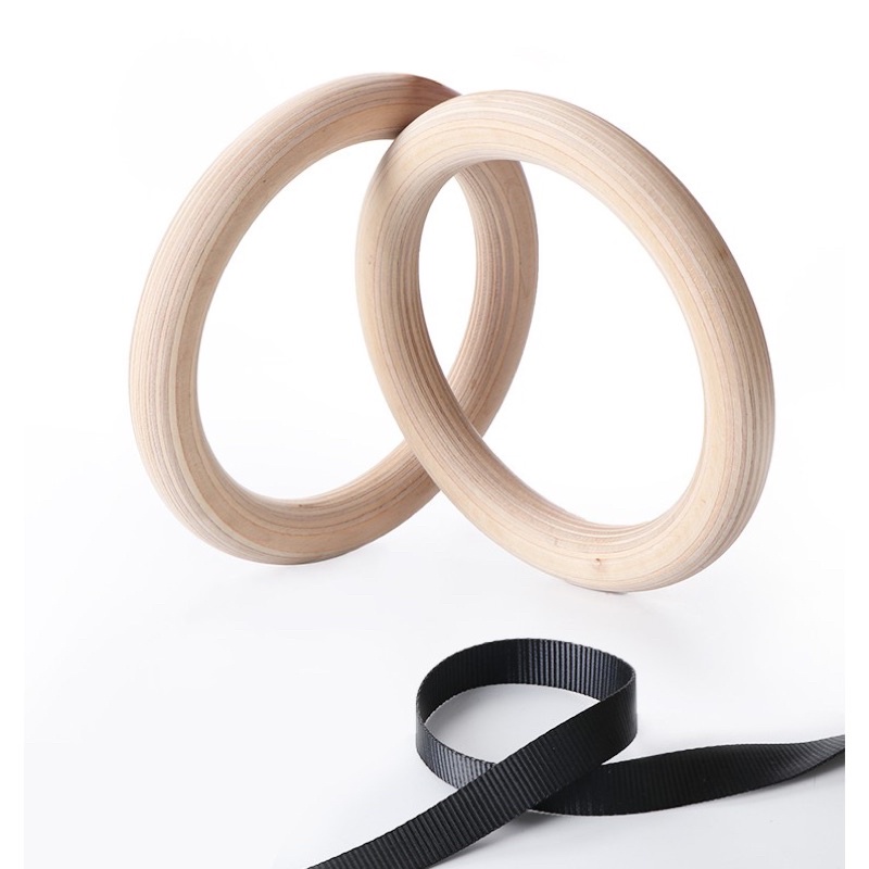Vòng xà Gymnastic Rings 32mm, Calisthenics Rings- Vòng xà vòng treo Ring Dip gỗ Bạch Dương