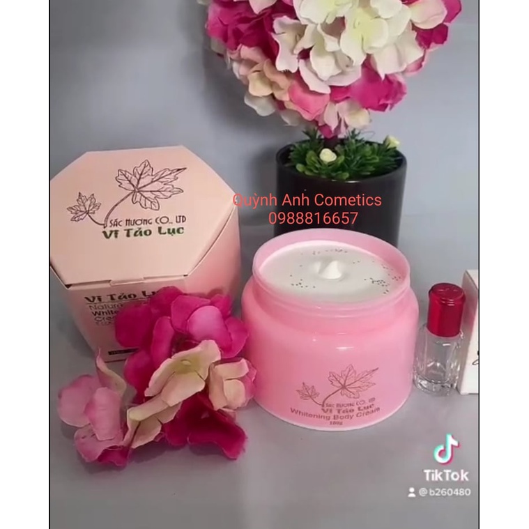 Kem Dưỡng Trắng Da Body Chống Nắng Sắc Hương Vi Tảo Lục 150g + Tặng kèm nước hoa 01