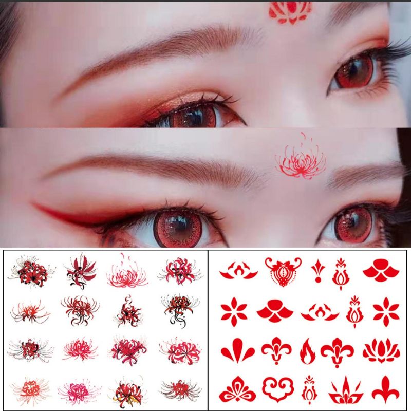 Combo 1_5 tấm to 16-25 hình chu sa dán trán Bỉ Ngạn Hoa và các loại