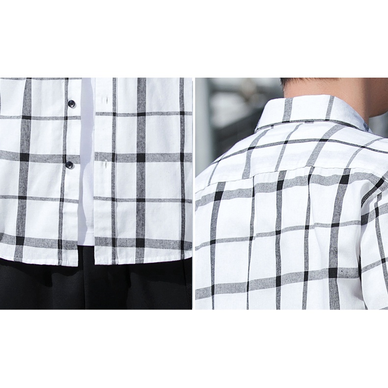 Áo Sơ Mi Tay Ngắn Họa Tiết Sọc Caro Thời Trang Công Sở Cho Nam