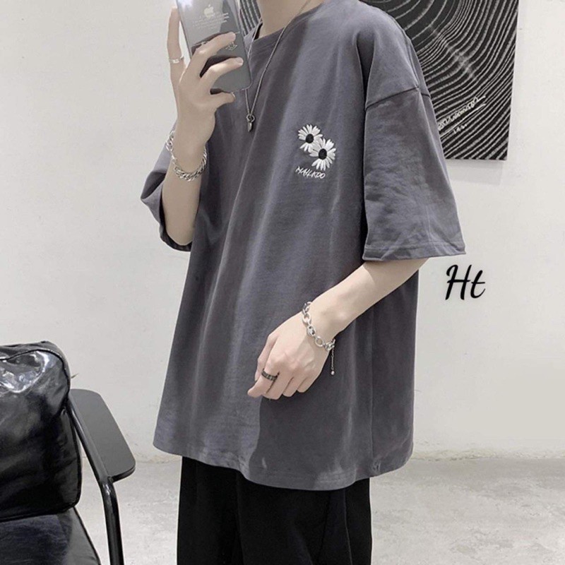 Áo phông logo đôi hoa trắng tici H2Q977