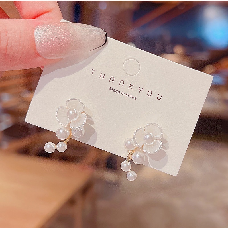 Bông tai nữ hoa ngọc trai thời trang hàn quốc