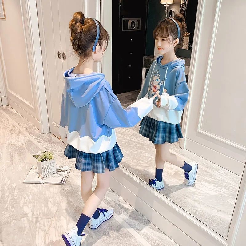 Set đồng phục học sinh IQ ANGEL kiểu phương tây mới năm thời trang dành cho bé gái