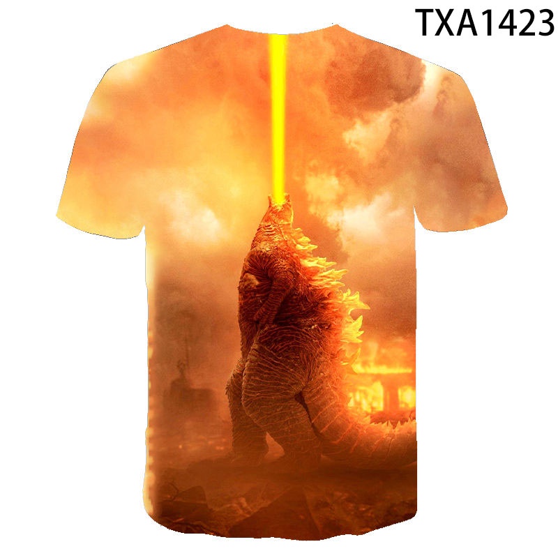 Áo Thun Tay Ngắn In Hình Godzilla Thời Trang Mùa Hè Cho Bé