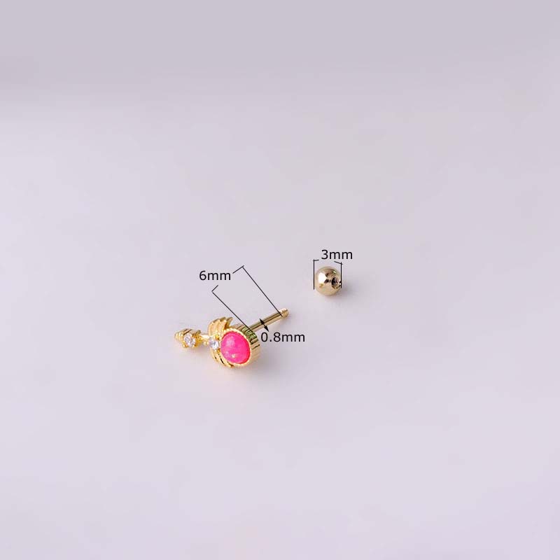 1 Khuyên Tai Hình Quả Tạ 20G