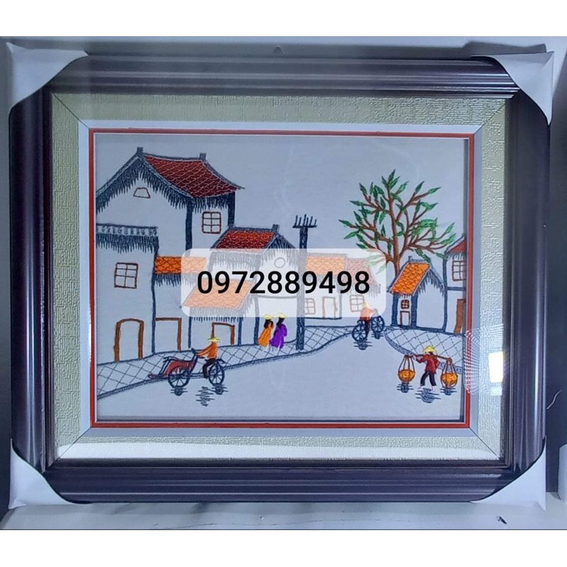 tranh Theu đã lên khung hoàn chỉnh kttp30*35cm