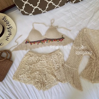 Set bikini len móc be