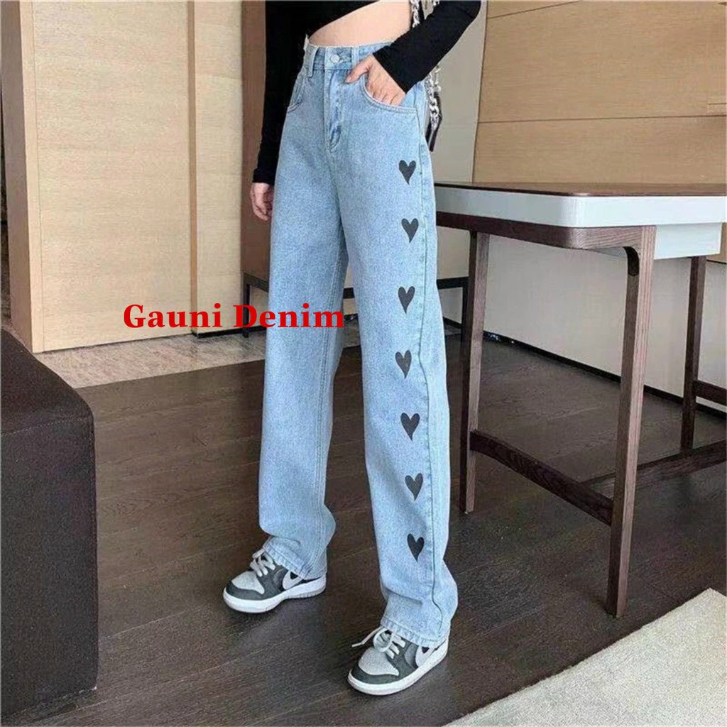 Quần jeans ống rộng nữ  🚀FREESHIP🚀 Quần bò ống rống cạp cao lưng cao