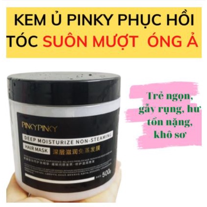 Kem Hấp Ủ Tóc Collagen PINKY PINKY Dưỡng Tóc Siêu Mềm Mượt Phục Hồi Tóc Hư Tổn 500ml