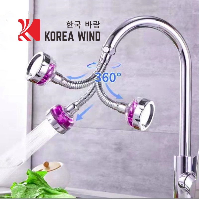 Đầu vòi rửa chén quạt tăng áp trong suốt, đầu vòi bếp xoay 360 độ