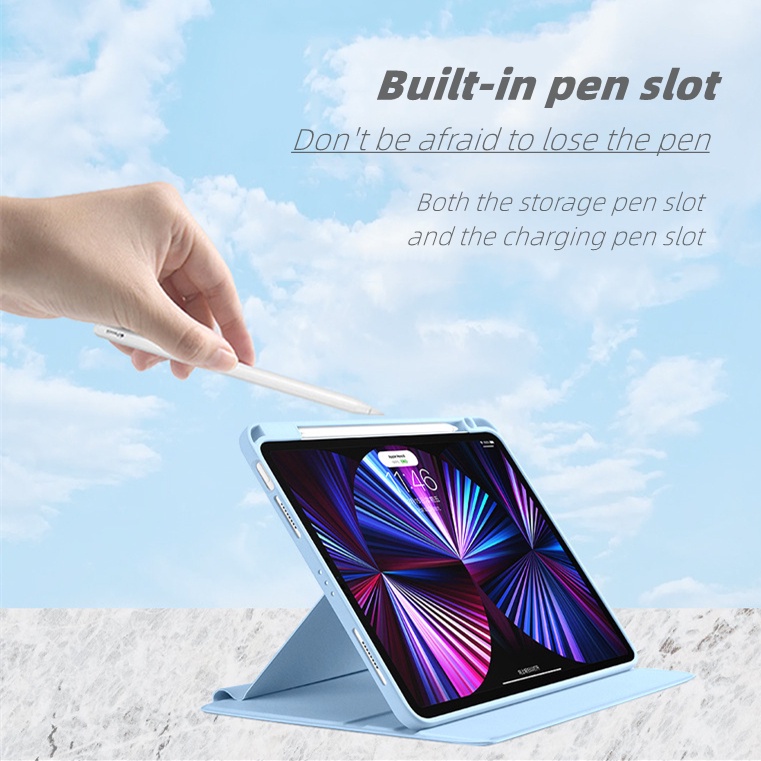 Bao da máy tính bảng NIXXOS 360° acrylic mềm có khe bút thích hợp cho iPad 10.2&quot; 7 8 9 10.9&quot; Air4/5 Pro11&quot; 2020 2021