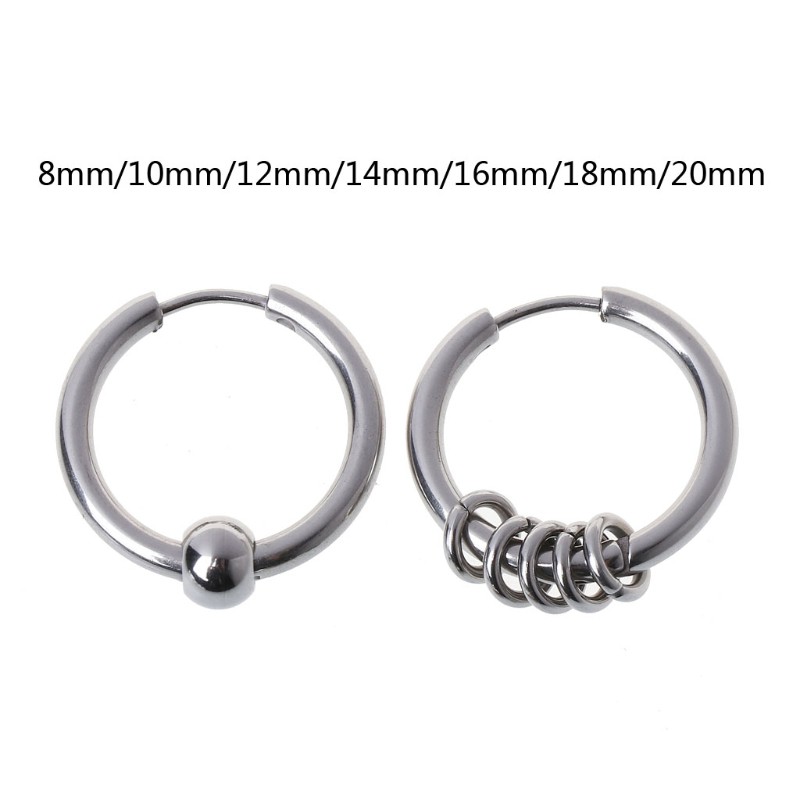 Khuyên tai tròn bằng thép titan 8mm - 20mm