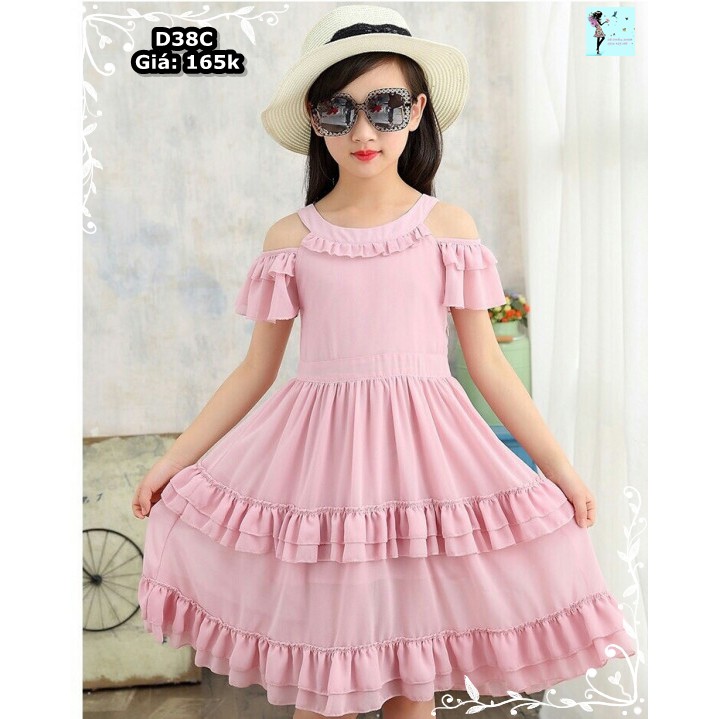 Đầm maxi cổ yếm - hồng