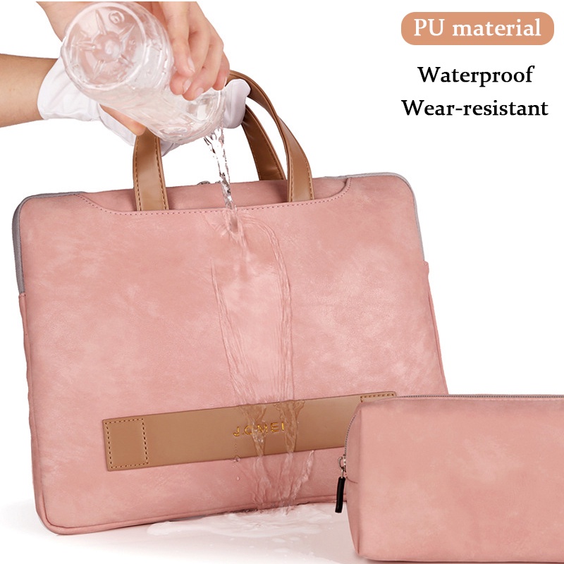 Túi đựng Laptop bằng da Pu nhám chống thấm nước 13 14 15 Inch cho nữ
